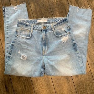 Zara High waist denim jeans boyfriend